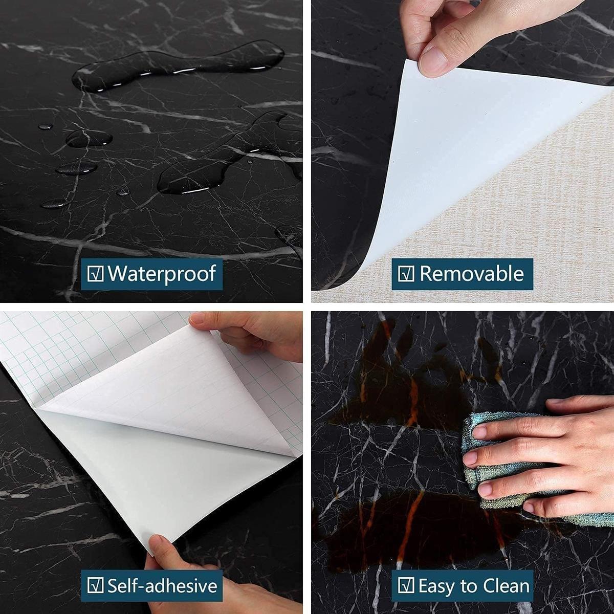 Black Marble Peel-and-Stick Sheet